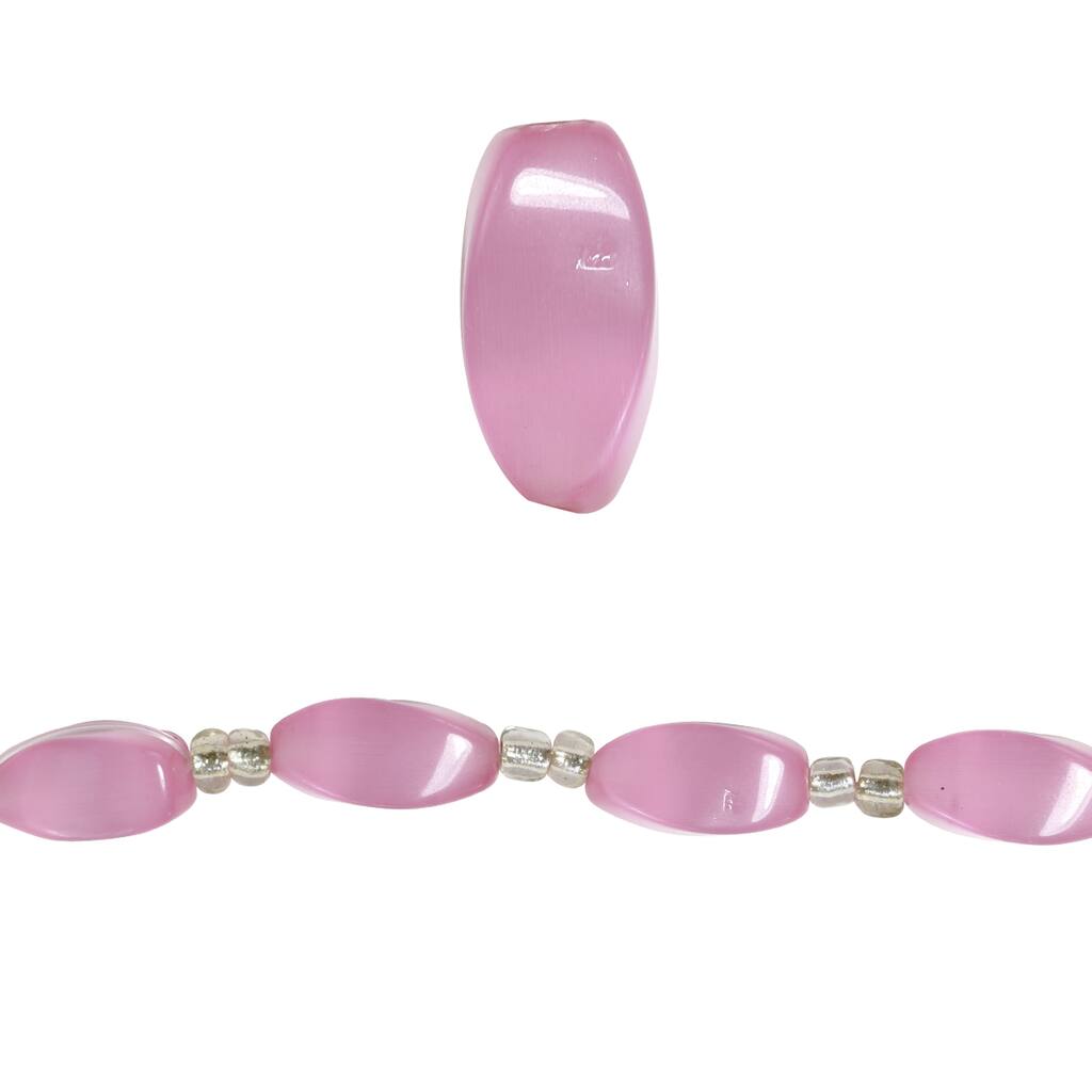 Pink Cats Eye Glass twist pendant